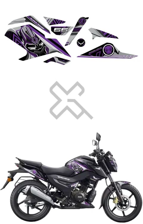 Black Panther Edition Half Body Sticker | Printed in Premium Gloss Vinyl with FPF (Fade Protection Film), Waterproof, Precut Sticker, Pack of 1